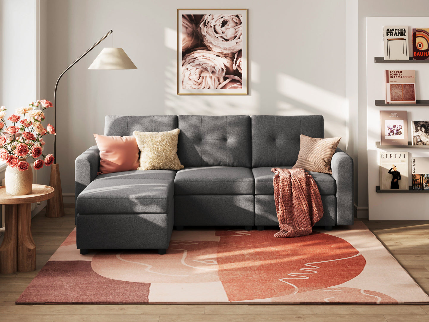 LINSY HOME RUBIK III 3 Seats with Ottoman - US-LH-SPF-Sofa-S800-F11-31-0-00