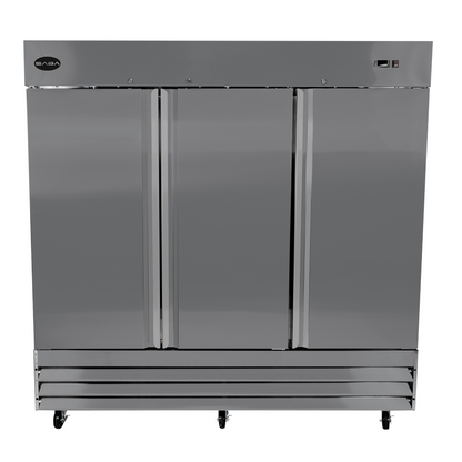 SABA   Three Door Commercial Reach-In Stainless Steel Cooler - S-72R