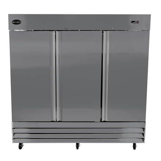 SABA   Three Door Commercial Reach-In Stainless Steel Cooler - S-72R