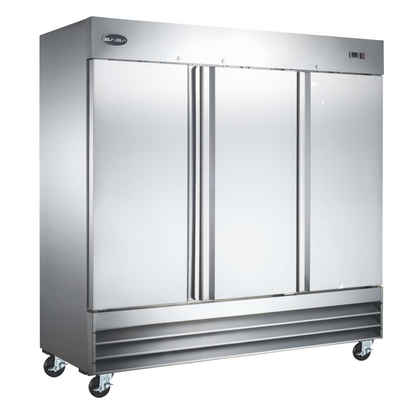 SABA   Three Door Commercial Reach-In Stainless Steel Cooler - S-72R