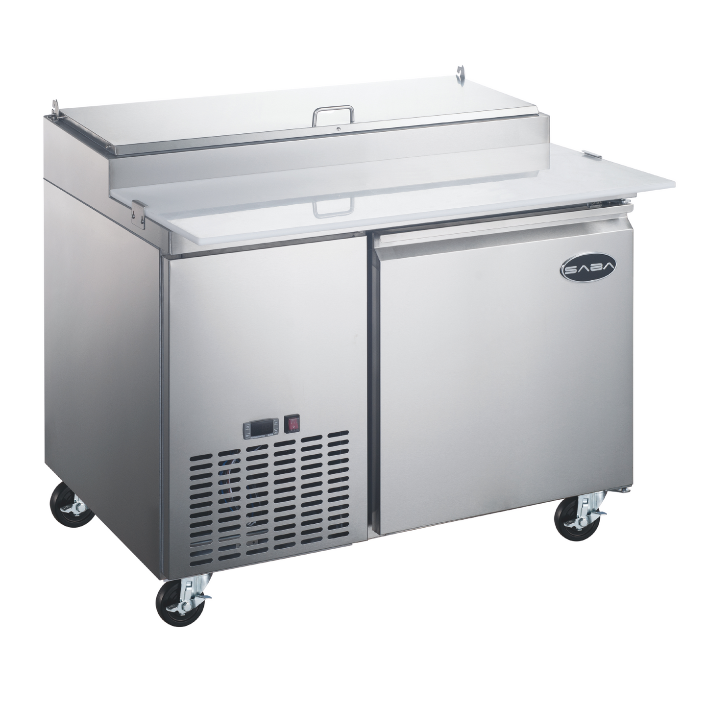 SABA SPP-44-6 - 44" One Door Commercial Pizza Prep Table with 6 Pans
