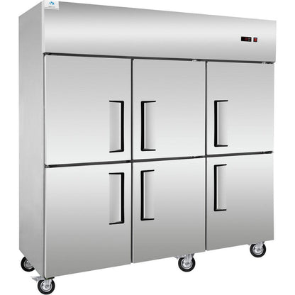 Chef AAA - SCD-660F 72" Commercial Reach-In Freezer with 6 Solid Half Doors - SCD-660F