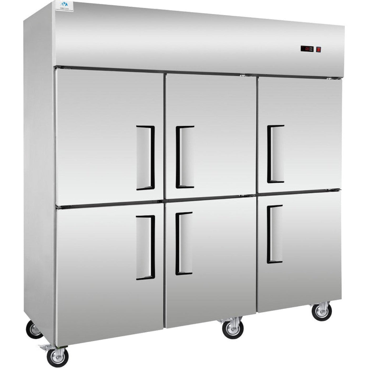 Chef AAA - SCD-660F 72" Commercial Reach-In Freezer with 6 Solid Half Doors - SCD-660F