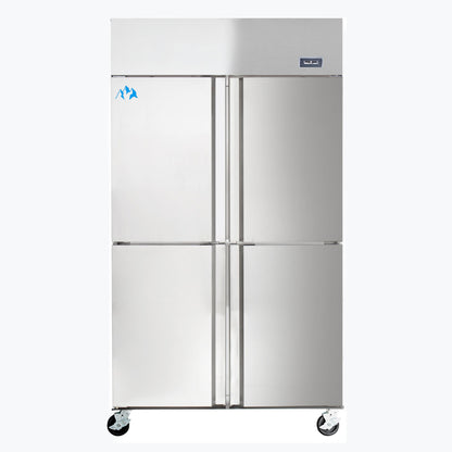 Chef AAA - SCD-880F, Commercial Solid 4 Half Door Reach-In Freezer 32 cu.ft. - SCD-880F
