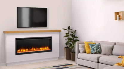 SimpliFire 60" Allusion Platinum Recessed Linear Electric Fireplace - SF-ALLP60-BK