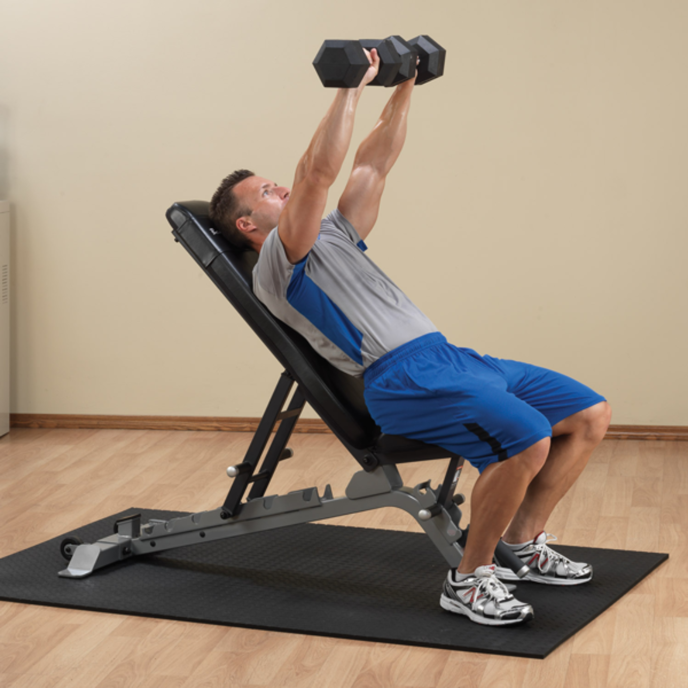 Adam Equipment Body Solid ProClub Line Flat, Incline Bench, Silver - SFID325
