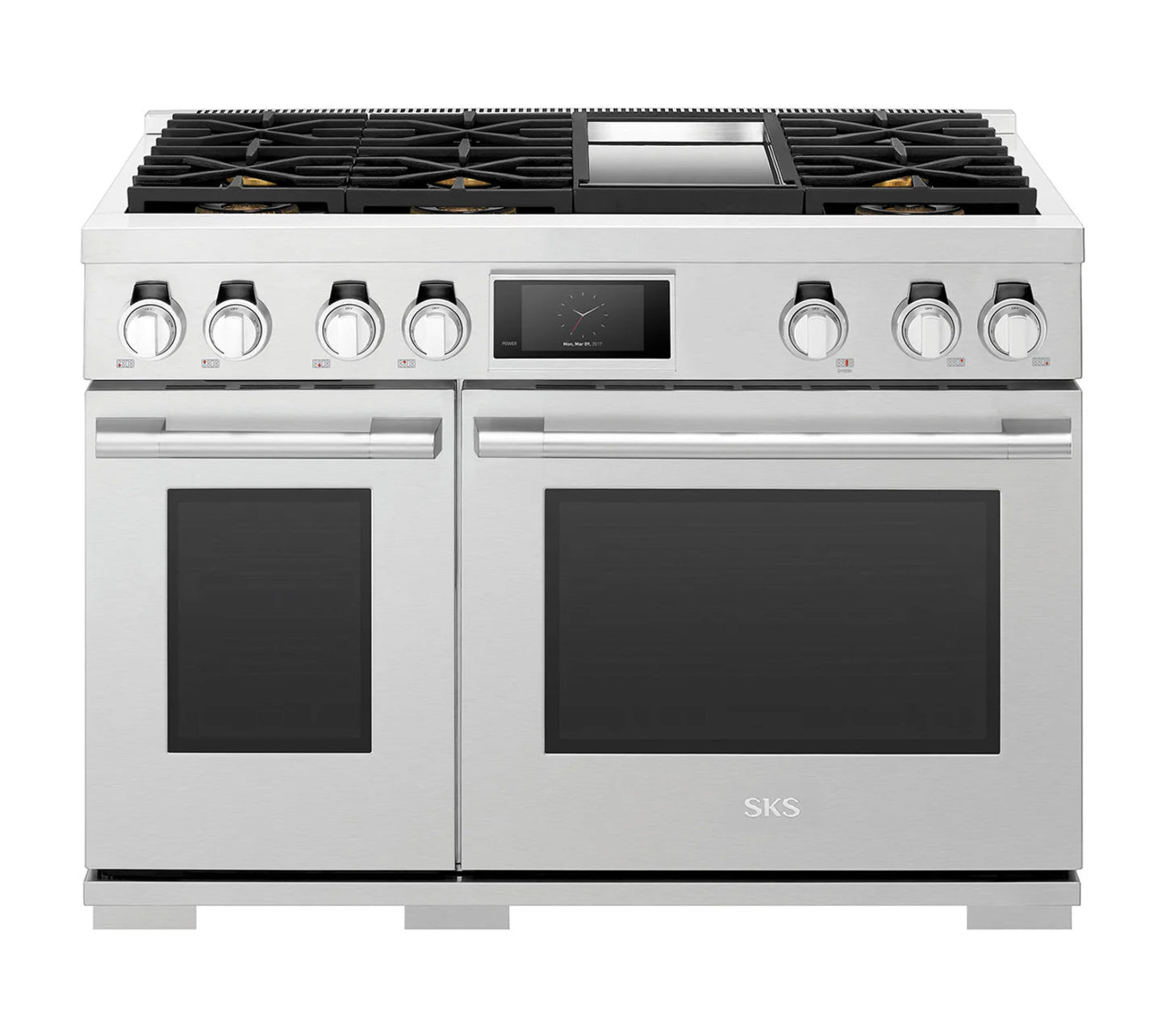 Signature Kitchen Suite SKSGR480GS 48-inch Gas Pro Range with 6 Burners and Griddle Stainless Steel - SKSGR480GS