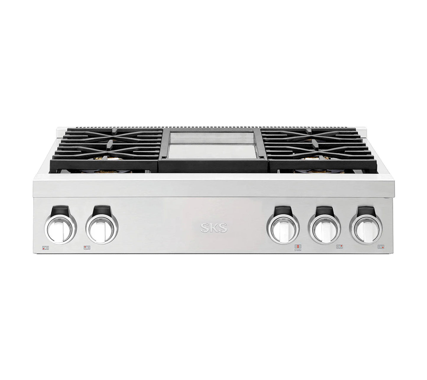 Signature Kitchen Suite SKSRT360GS 36-inch Gas Pro Rangetop 4 Burners and Griddle Stainless Steel - SKSRT360GS