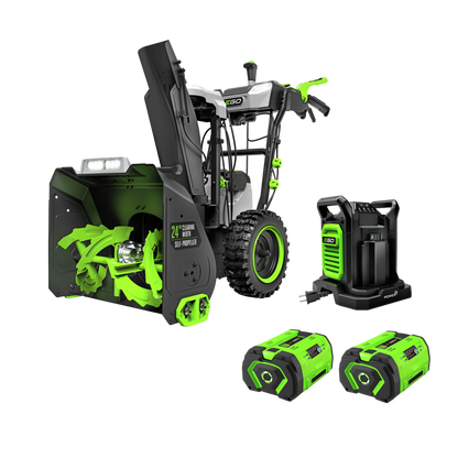 EGO Power+ POWER+ 24 in. Self-Propelled 2-Stage XP Snow Blower with Peak Power and 2 x 10.0 Ah Batteries and Dual Port Charger - SNT2416