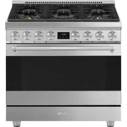 Smeg Range with Gas Hob 36" Aesthetic Stainless steel - SPR36UGGX