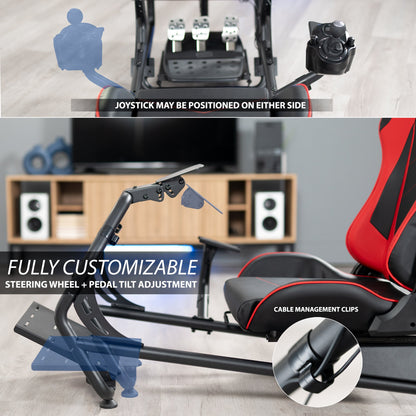 VIVO Racing Simulator Cockpit with TV Mount & Shelf Kit - 32” to 50” Screens - STAND-KIT-RACE1BS