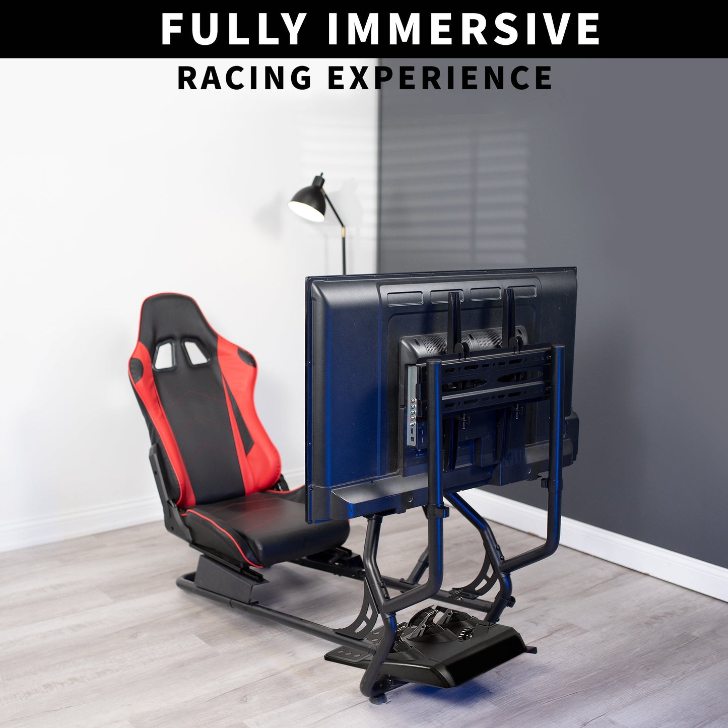 VIVO Racing Simulator Cockpit with TV Mount - 32” to 50” Screens - STAND-KIT-RACE1B