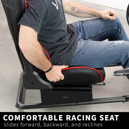 VIVO Racing Simulator Cockpit with TV Mount - 32” to 50” Screens - STAND-KIT-RACE1B