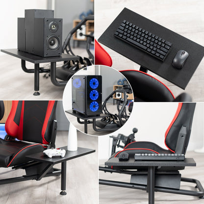 VIVO Racing Simulator Cockpit with Shelf Kit - STAND-KIT-RACE1S