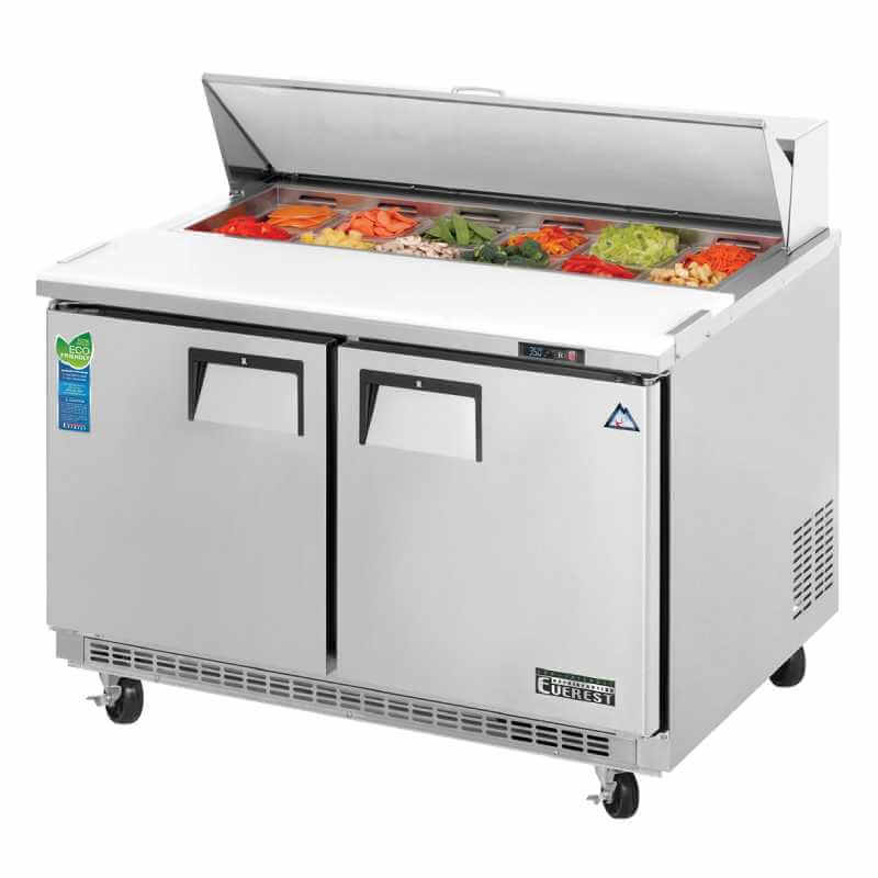 Everest - EPBNR2, Commercial 47" 12 Pan Salad Sandwich Food Prep Table Refrigerator