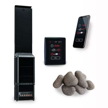 Saunum AIR 5 WiFi Sauna Heater Package with Saunum AirIQ Wifi Display and Sauna Stones - Air-50-NBAG