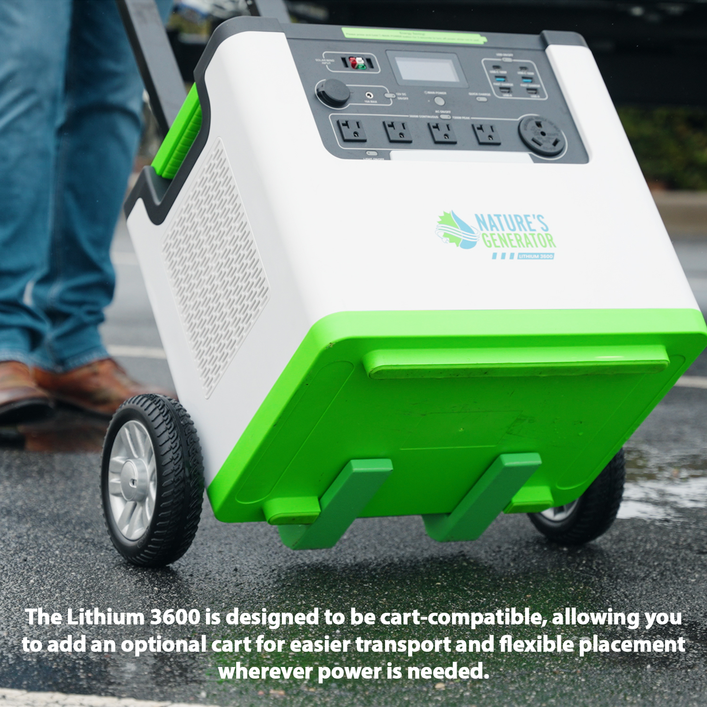 Nature's Generator Lithium 3600 Solar Generator and Transfer Switch - NGL36AUP