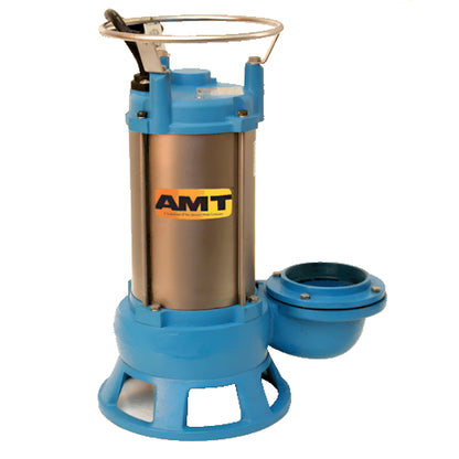 AMT 4" NPT Submersible Shredder Sewage Pump, 240 GPM, 3HP 3 Phase 460 VAC 60 Hz Motor, S/C Seal, Cast Iron /SS - 576D-95
