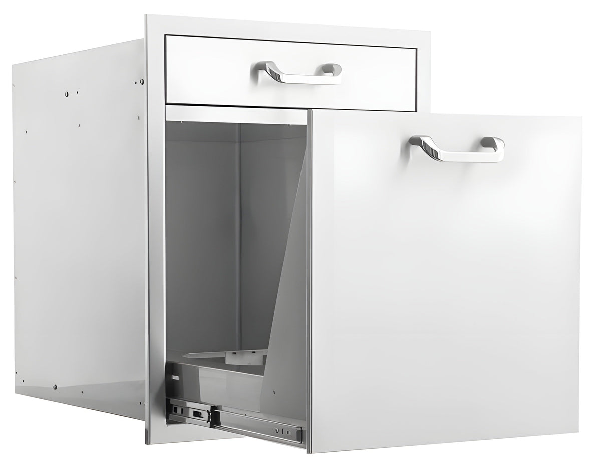 PCM 260 Series 20" Single Drawer & Roll-Out Trash/Recycling Bin Combo - BBQ-260-TR-DR