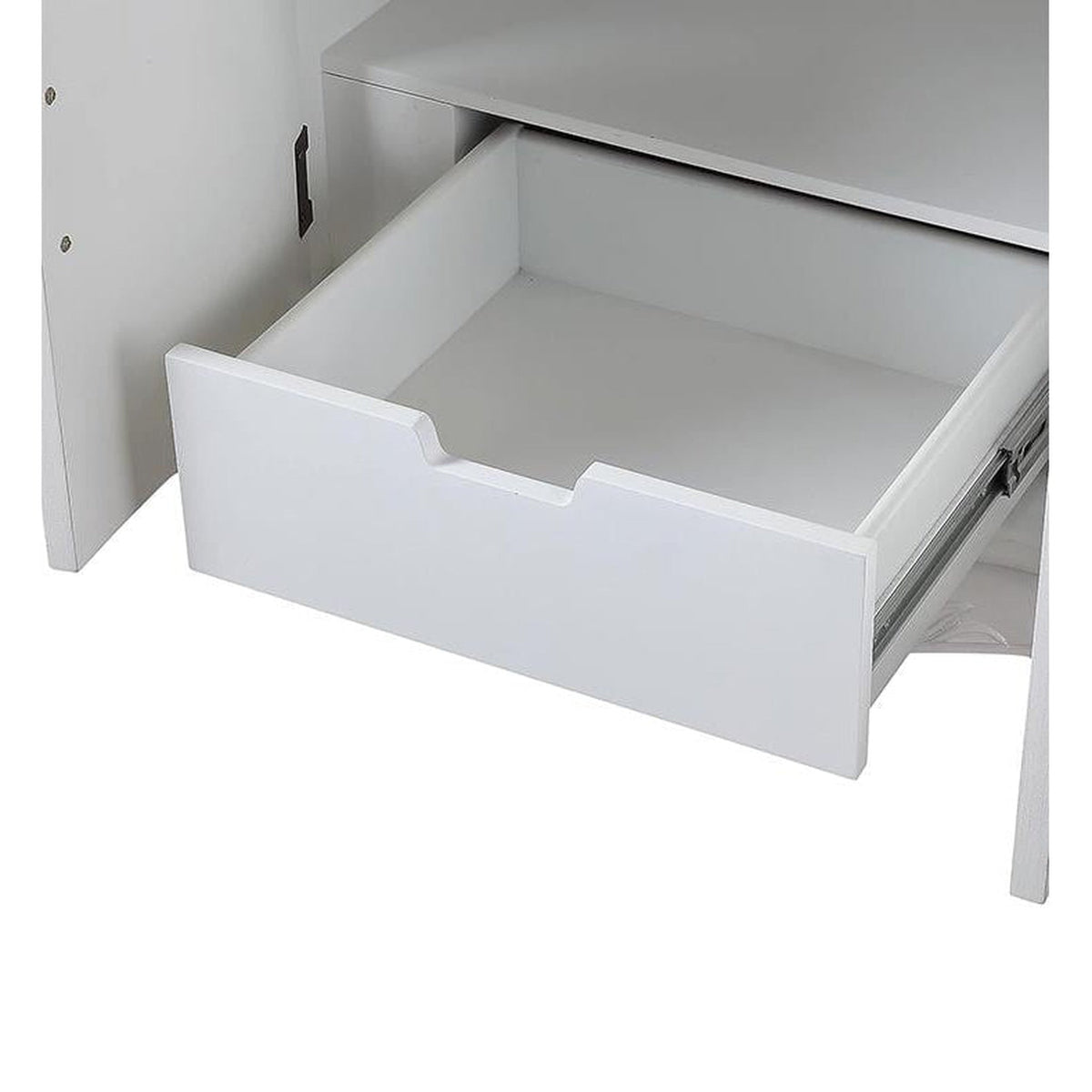 Silkroad Exclusive 60" Single Sink Antique White Bathroom Vanity With Carrara White Marble Countertop and White Ceramic Undermount Sink