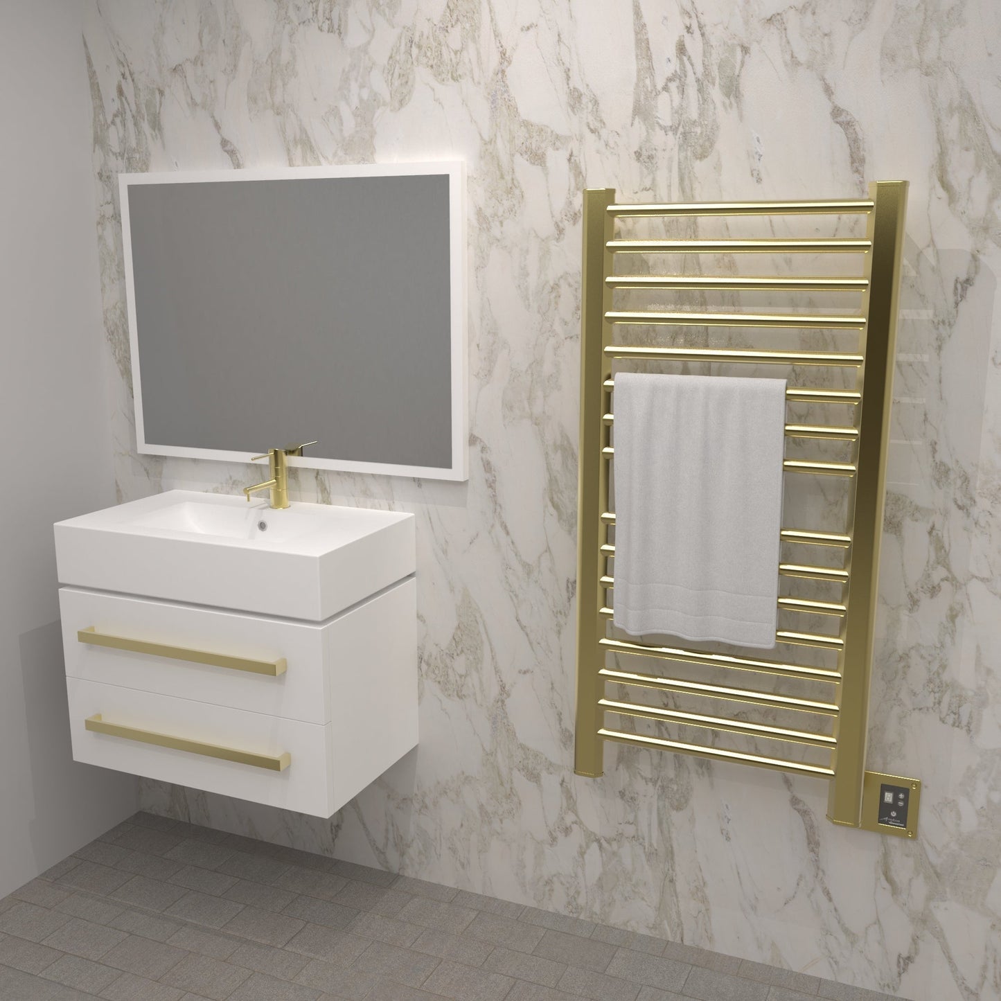 Amba Heated Towel Rack Model S2142 Height 42 5/8″ - S2142B