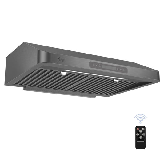 AWOCO RH-UC7-30 Under Cabinet Range Hood Black Stainless Steel Gesture - RH-UC7-30BLK-6