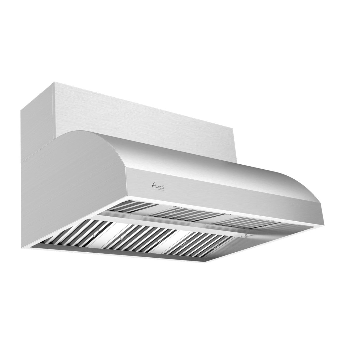 Awoco 48" Outdoor BBQ Vent Hood 18" High Type 304 Stainless Steel, 4 Speeds 2000 CFM, Dual Blowers, Adjustable LED Lights, 8” Round Top Vent - AWC-RH-WM-BBQ48