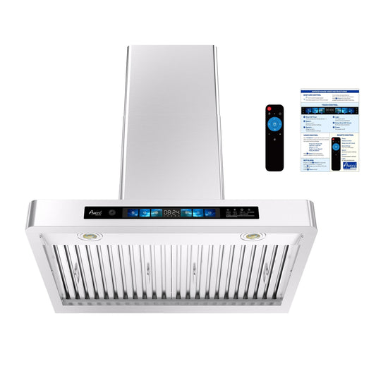 AWOCO RH-WT-V Wall Mount Range Hood - 800CFM - Voice & Gesture - Adjustable Chimney - RH-WT-V30