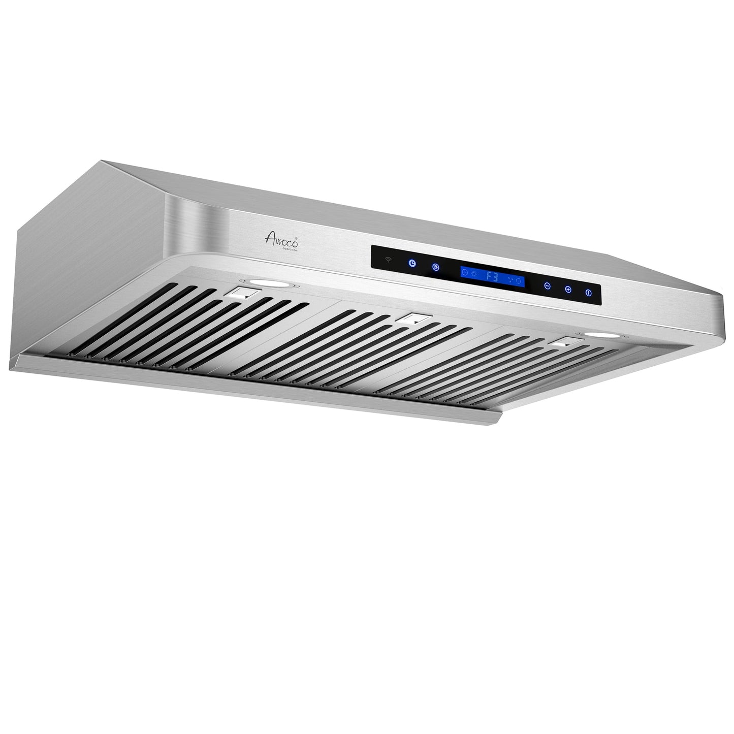 AWOCO RH-S10-S-DR Under Cabinet Range Hood - 6 Speeds 1000CFM - 7inch High - 8 inch Round Top Vent - RH-S10-30S-DR