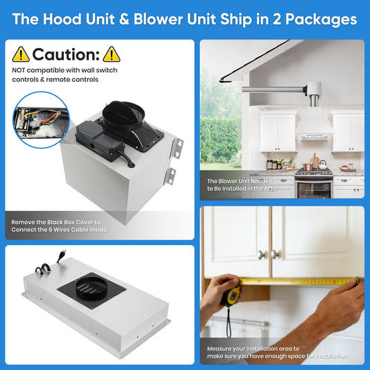 AWOCO RH-IT08-R Ceiling Mount Range Hood Baffle Filters - Split Insert - 1000 CFM & 8" Vent - RH-IT08-R30-COLD