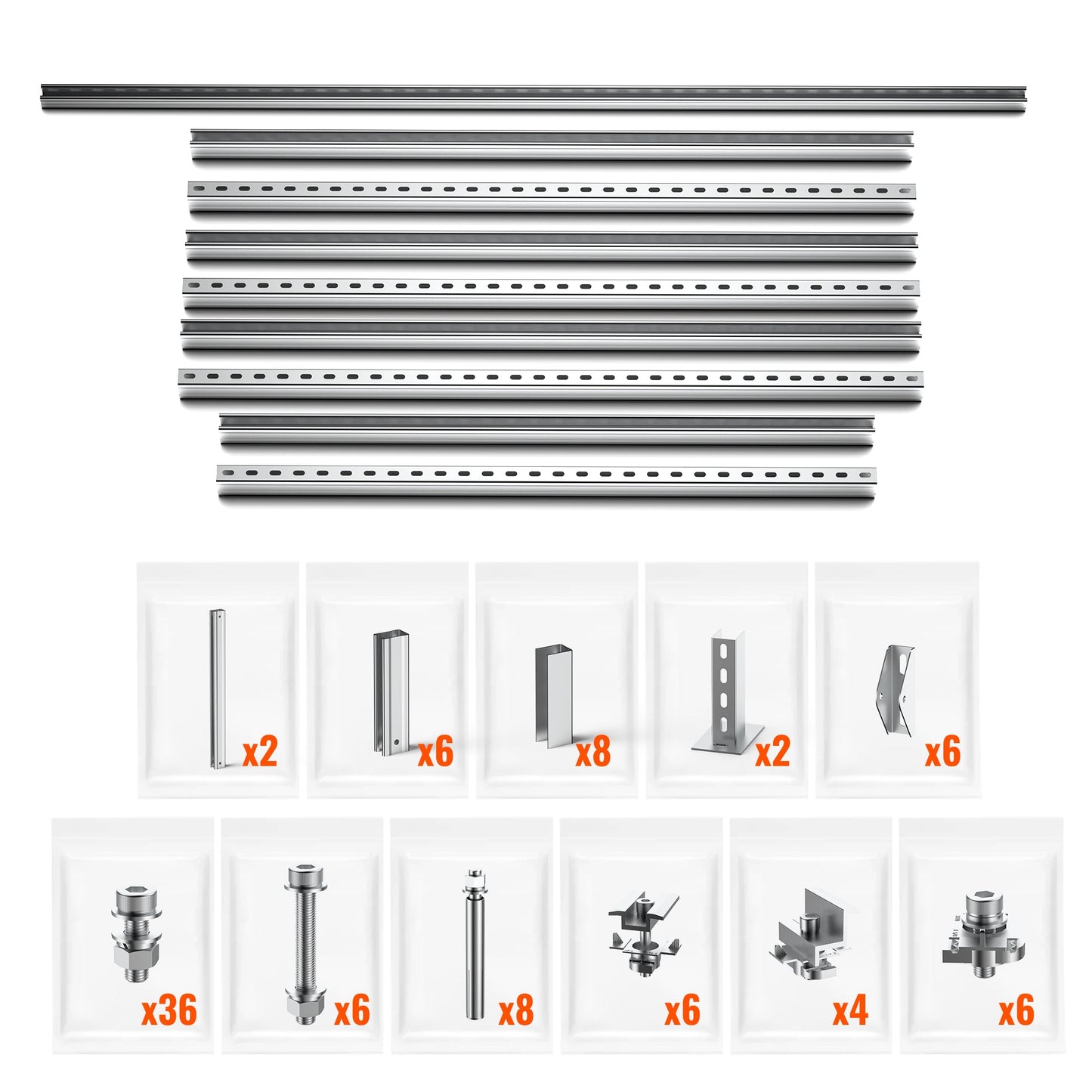 Rich Solar Solar Ground Mount | Fit MEGA 200/MEGA 220/MEGA 250 | Adjustable, Easy-to-Install Brackets for 1-4 Panels - RS-GM02