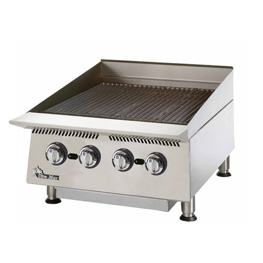 Star 24" 80,000 BTU Natural Gas Radiant Ultra-Max Gas Charbroilers -  8H-8124RCBB