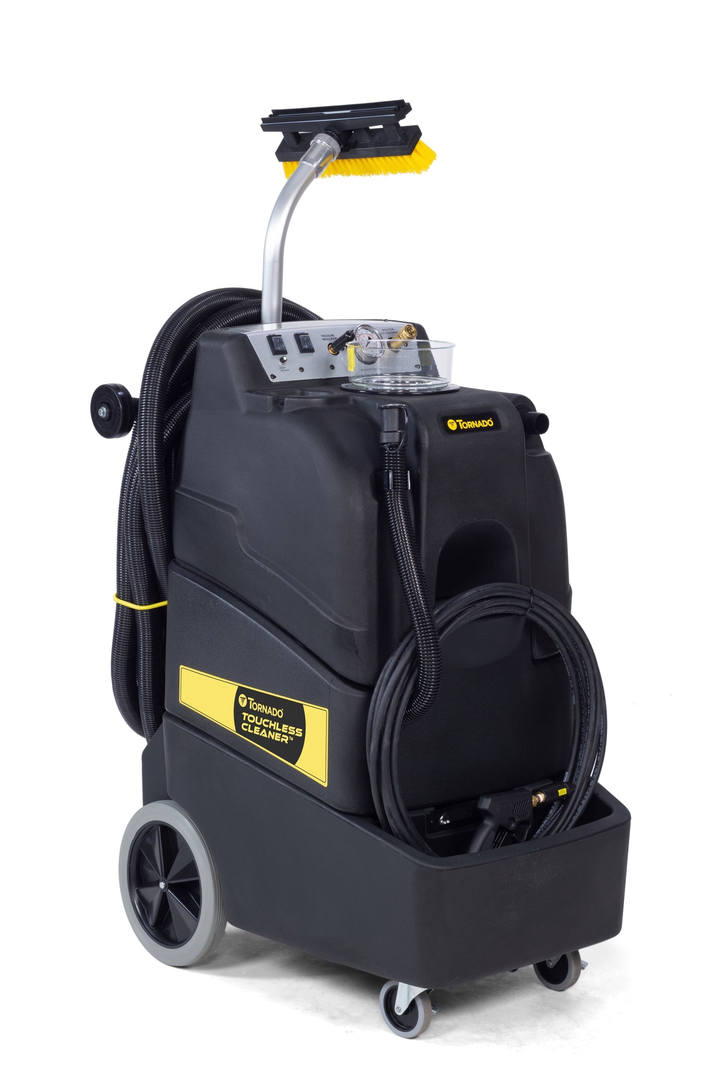Tornado Touchless Restroom Cleaning Machine, 15 Gallon, Adjustable 500 PSI, 40' Solution Hose, 25' Vacuum Hoses, Chemical Metering - TP490-G15-U