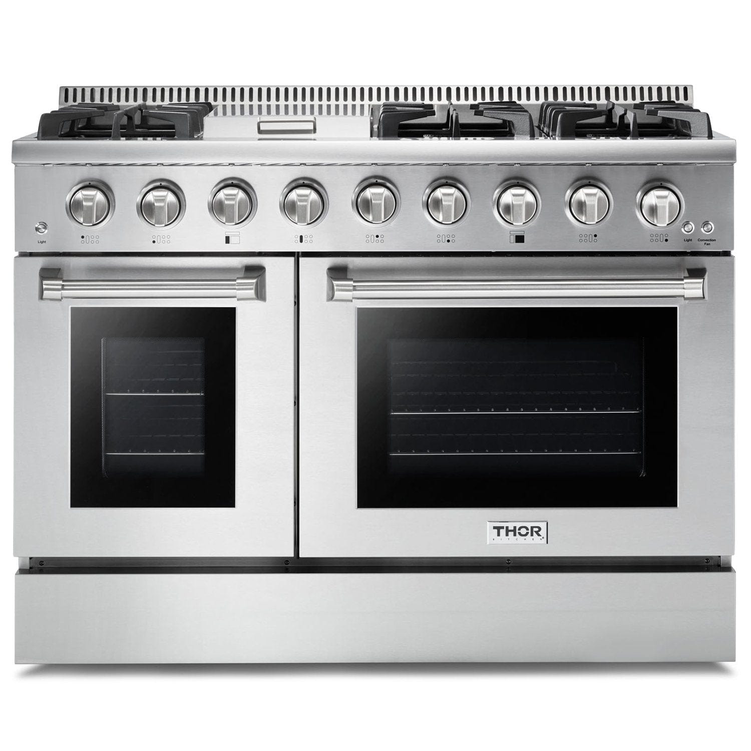 Thor Kitchen Professional 48 in. Gas Burner/Gas Oven Range, Refrigerator & Dishwasher Appliance Package, AP-HRG4808U-2