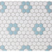 UNLGAZEDBLUEFLOWERPORCELAINHEXAGONMOSAIC_FloorDecor