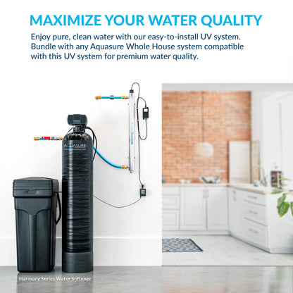 Aquasure Series | 48,000 Grains Water Softener with 12 GPM Quantum UV Purifier and 75 GPD Reverse Osmosis RO System - AS-WSUV48RO