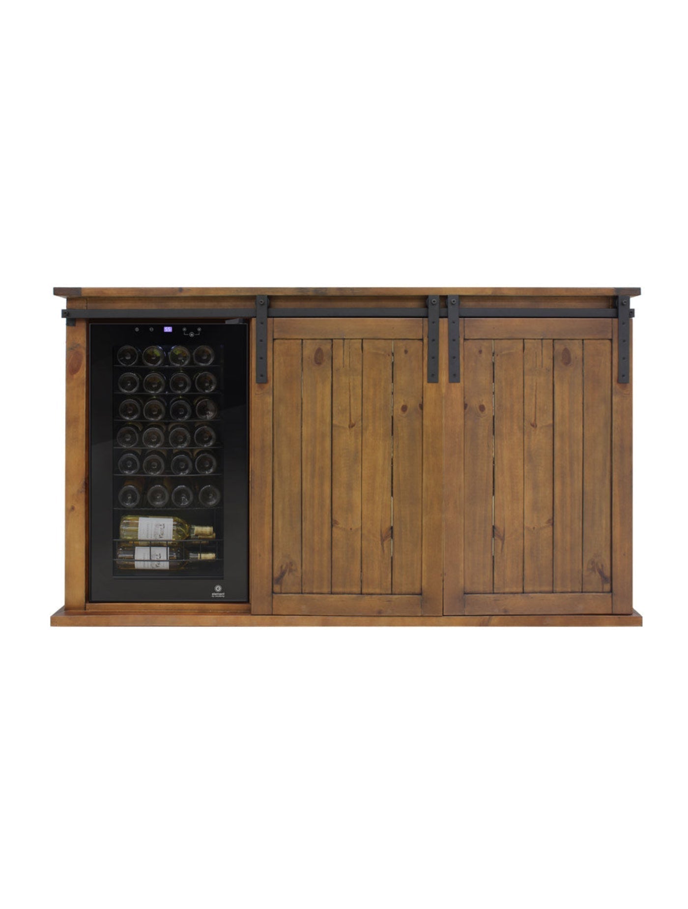Vinotemp Rustic Wine Credenza with Sliding Doors - B Stock - VT-RUSTICRED3D