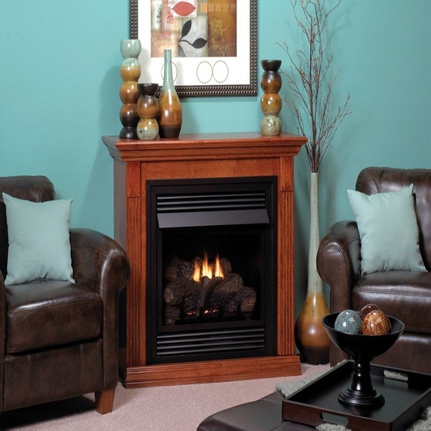Empire Vail Deluxe 26" Mantel Combination Vent Free Gas Fireplace - VFD26FP30LN