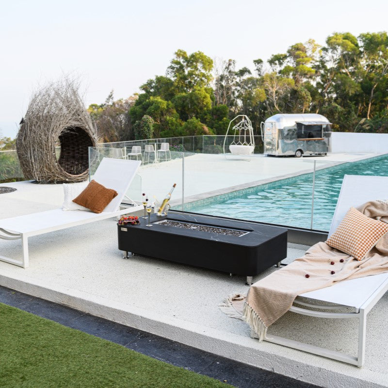 Valencia Fire Table Outdoor Setup