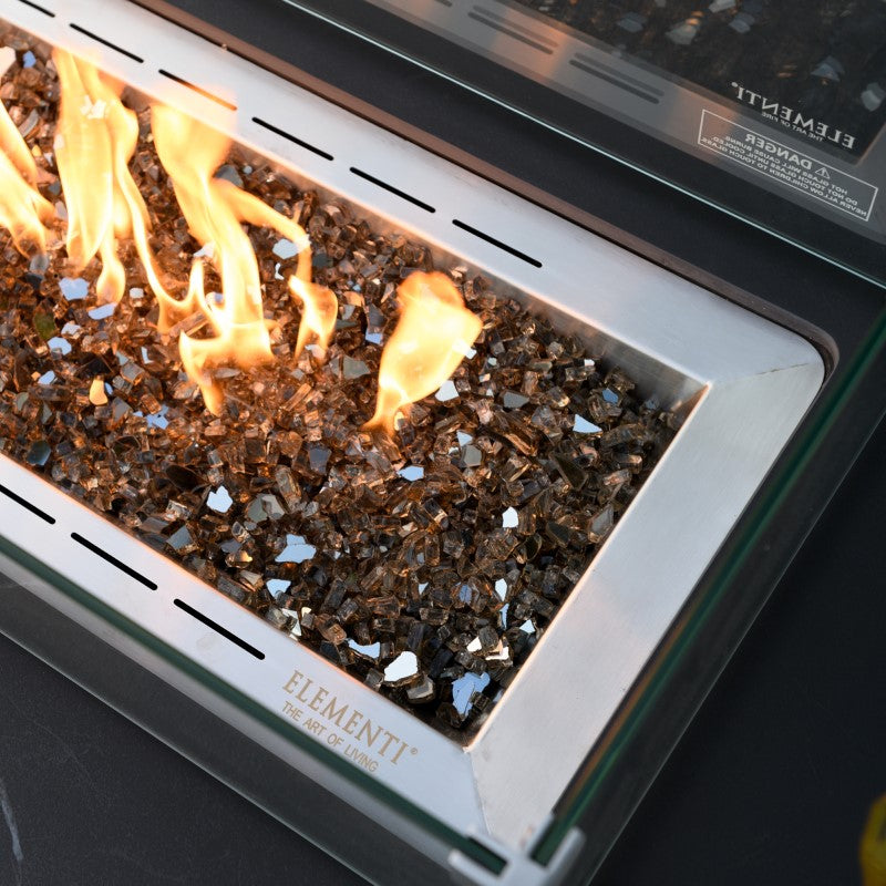 Valencia Fire Table with Flame Closeup