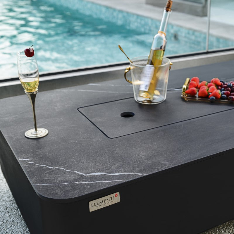 Valencia Fire Table  with Lid Closeup