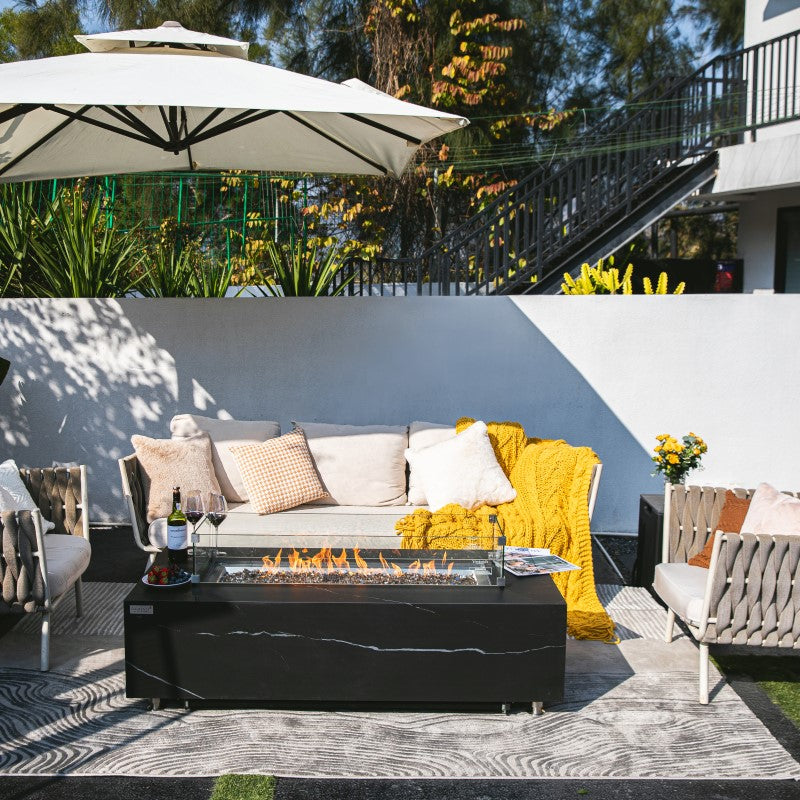 Varna Fire Table Outdoor Setup