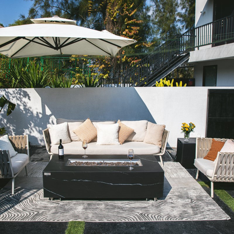 Varna Fire Table Outdoor with Fire Glass