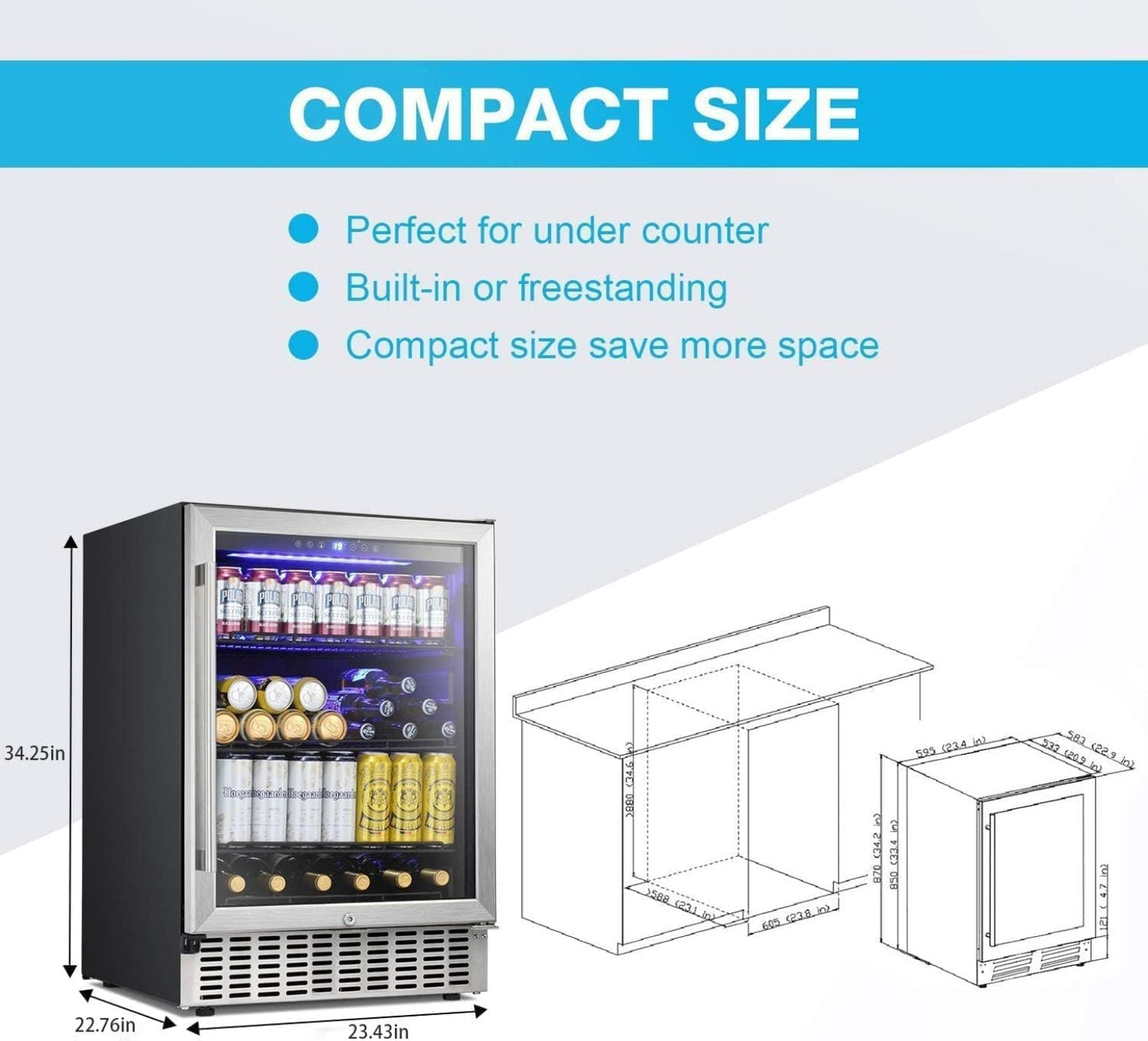 Antarctic Star 24 Inch Beverage Refrigerator - W51034C