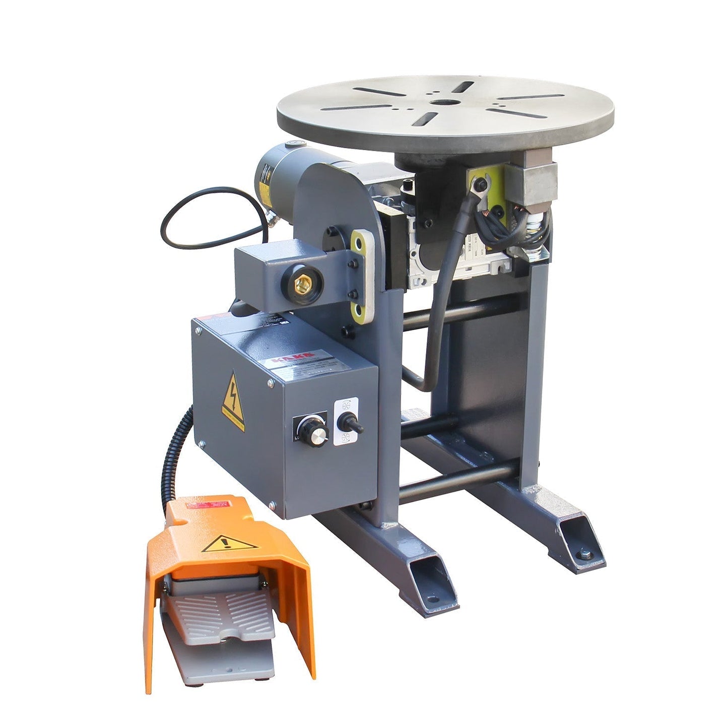 KAKA INDUSTRIAL Welding Positioner 485 lbs Tilt angle 0-135º Rotation motor 125W Rotation speed 0-6 RPM Stepless Speed Control Welder Positioning Machine with Digital Display 110V-60HZ-1PH,WP-220B