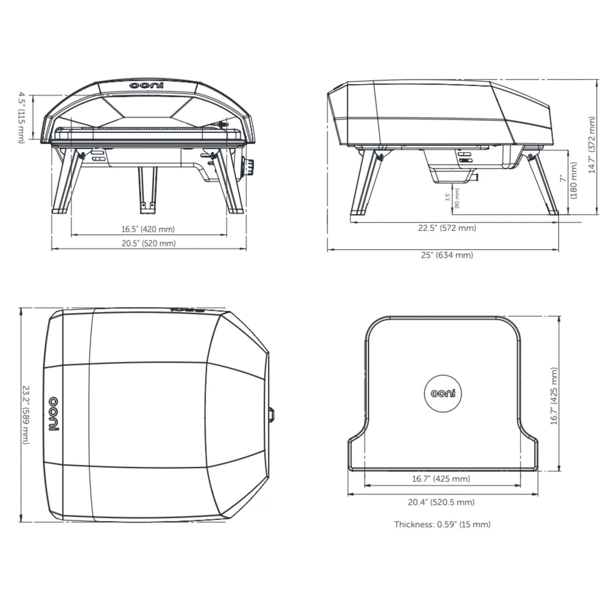 Ooni Koda 16 Gas Powered Pizza Oven - UU-P0AB00