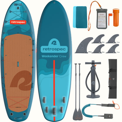 Retrospec Weekender Crew Multi-Person Inflatable Stand Up Paddle Board 12’ - 6626