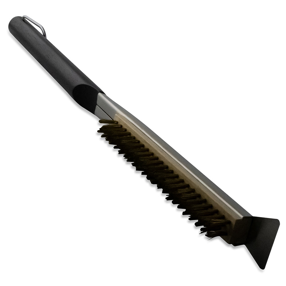 Wire Bristle Broom with Scraper
