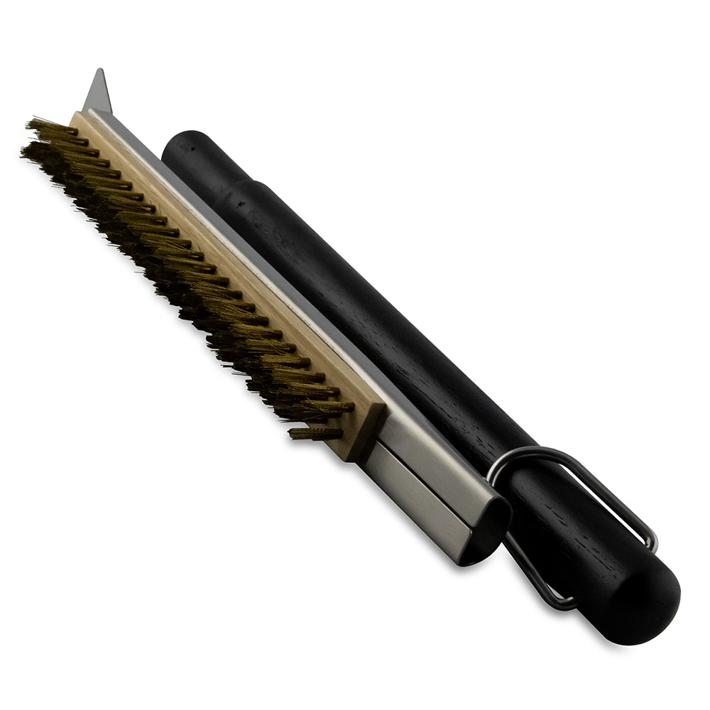 Wire Bristle Broom with Scraper Details