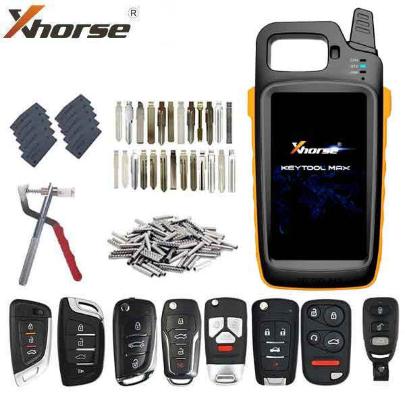 VVDI Key Tool MAX & Universal Remote Key Starter Bundle w/ Blades / Super Chips / Pins & Disassembling Tool (Xhorse) - XHS-VVDI-MAX-KIT
